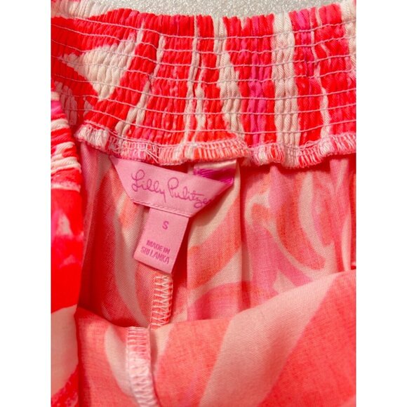 illy Pulitzer Dahlia Beach Shorts Pull On Stretch Pink Sun Ray Shimmy Small - Picture 5 of 5